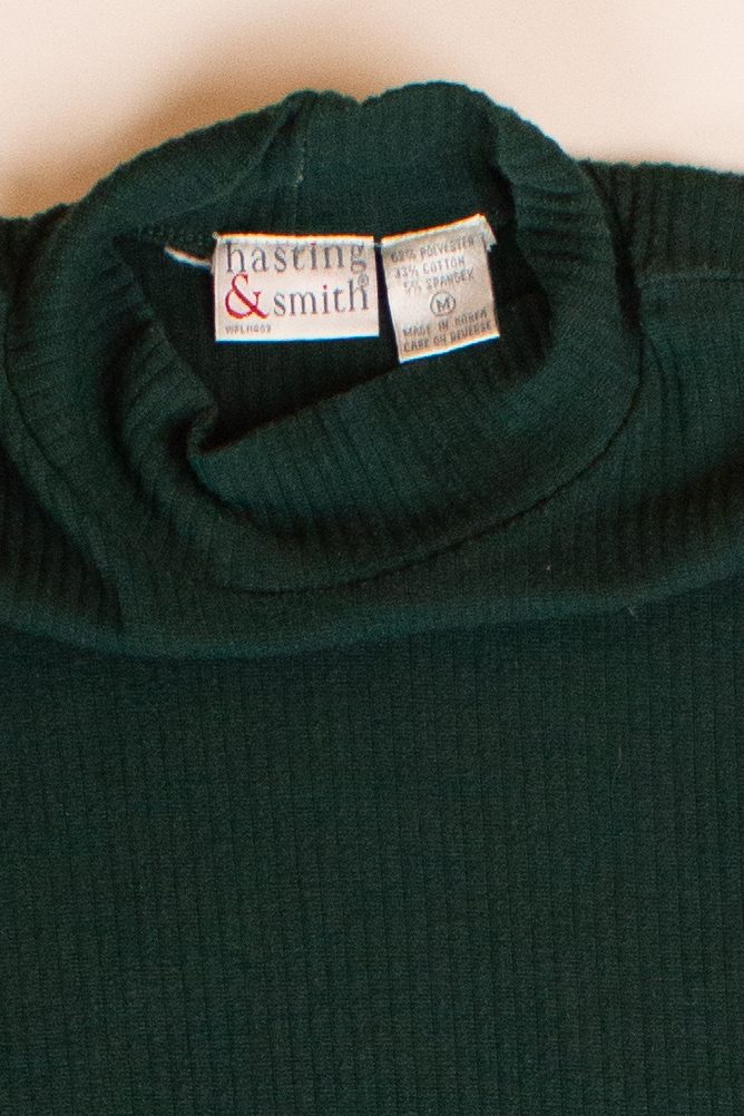 Vintage Ribbed Turtleneck Short Sleeve Top (1990s)