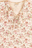Vintage Floral Ruffle Neck Blouse (1980s)