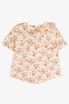 Vintage Floral Ruffle Neck Blouse (1980s)