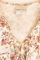 Vintage Floral Ruffle Neck Blouse (1980s)