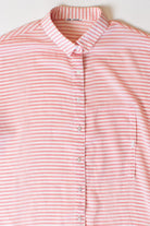 Vintage Pink Striped Gauze Button Up Blouse (1980s)