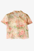 Vintage Peach Floral Button Up Blouse (1990s)