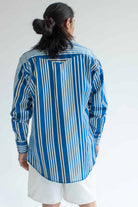 Vintage Blue Striped Wrangler Button Up Shirt