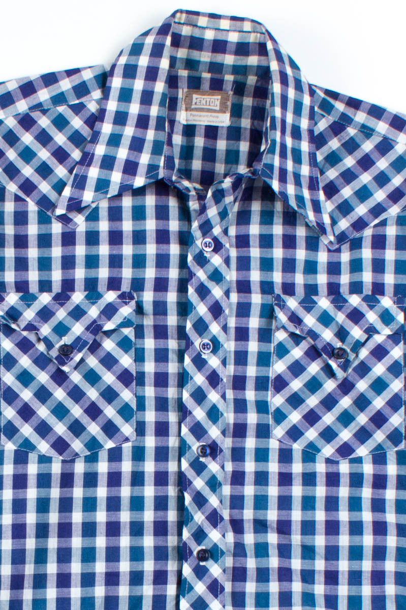 Blue Plaid Button Up Shirt 3