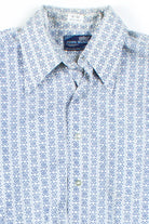 Blue Patterned Button Up Shirt