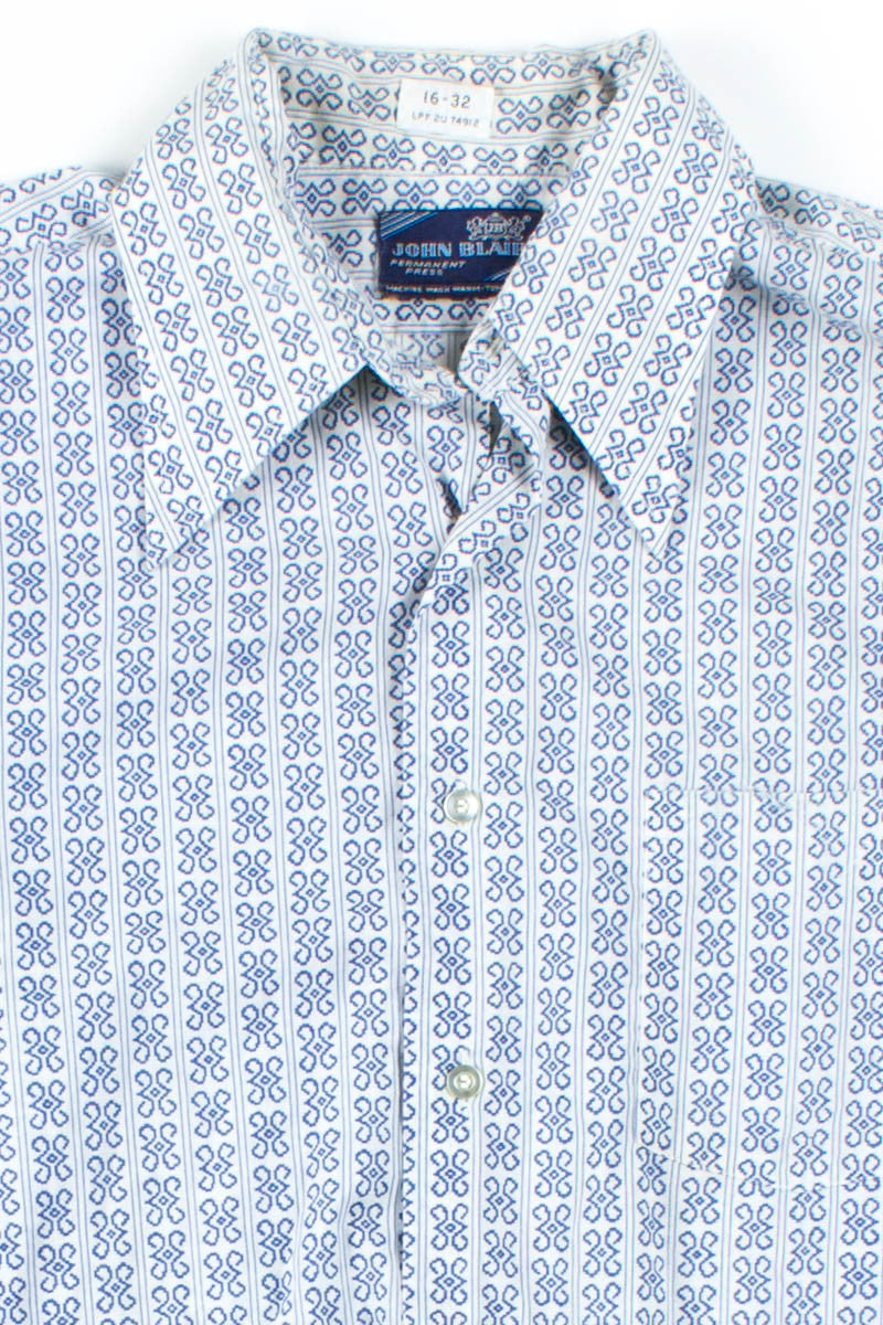 Blue Patterned Button Up Shirt