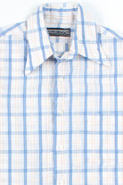 Blue & White Wimbledon Plaid Button Up Shirt