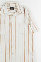 Beige Striped Button Up Shirt 1