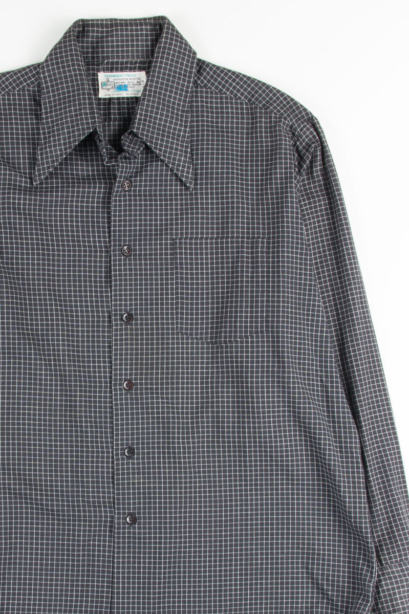 Black Plaid Button Up Shirt
