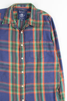 Blue & Orange Plaid Button Up Shirt