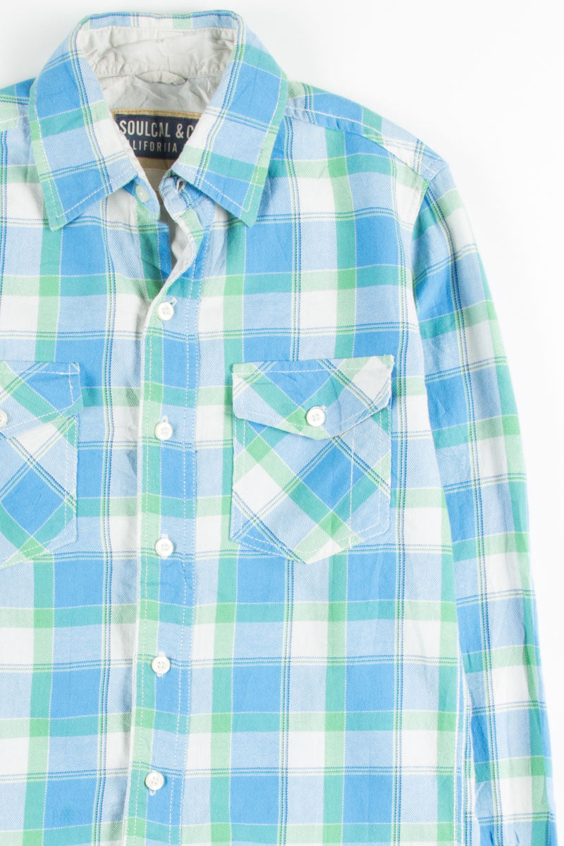 Blue Plaid Button Up Shirt 4