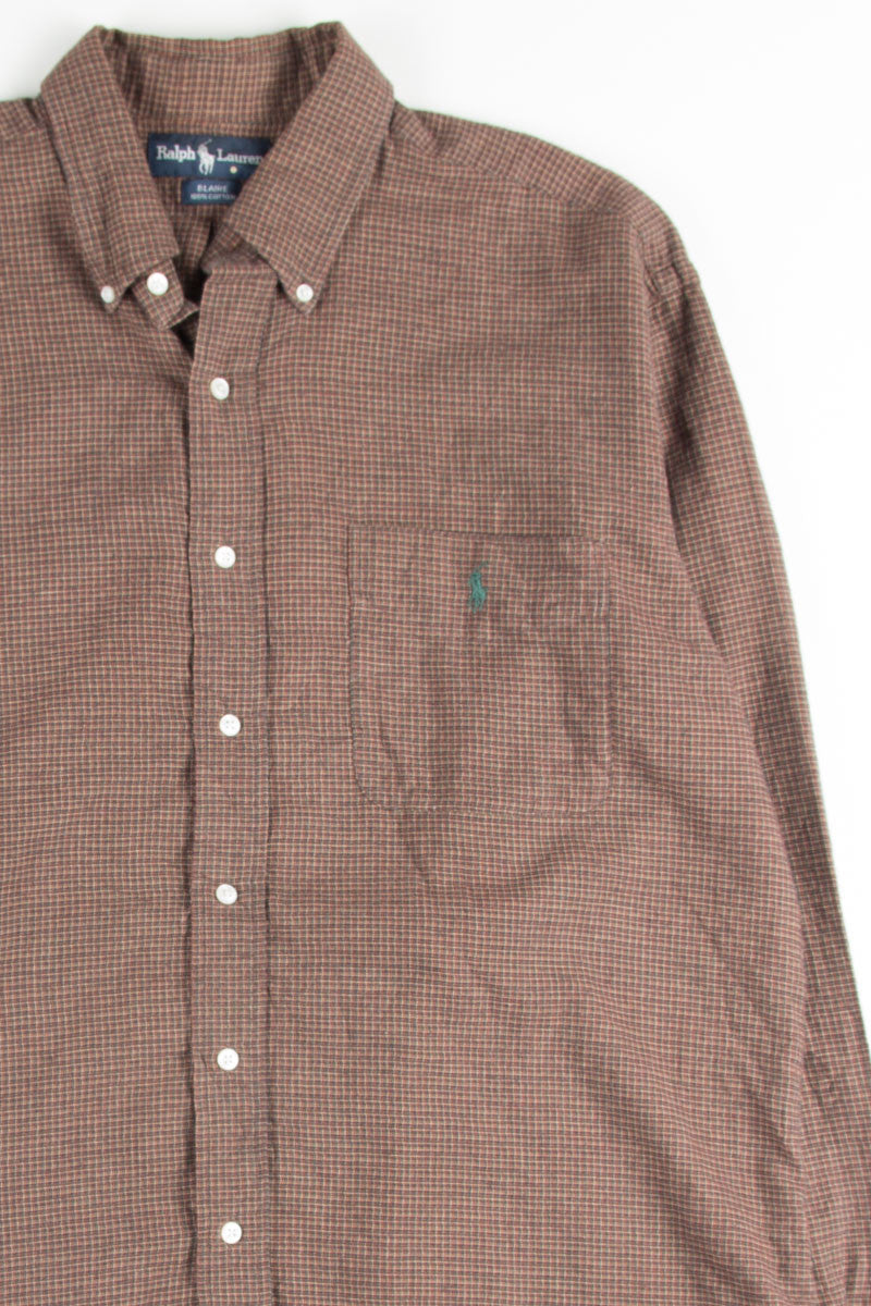 Brown Ralph Lauren Plaid Button Up Shirt