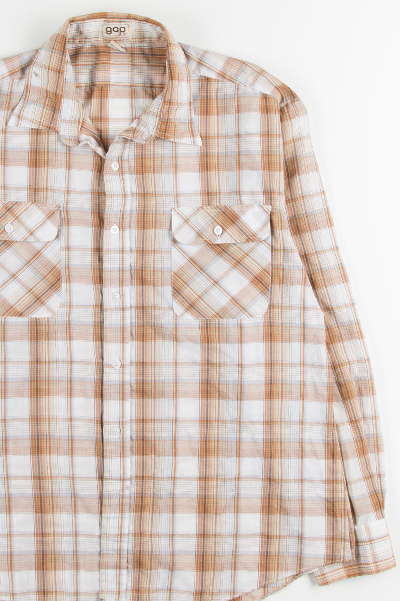 Brown Plaid Button Up Shirt