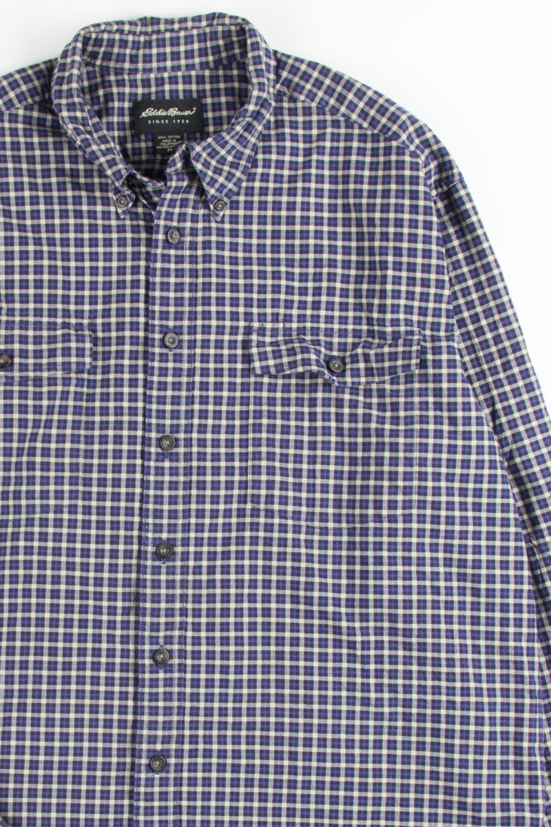 Eddie Bauer Blue Plaid Button Up Shirt