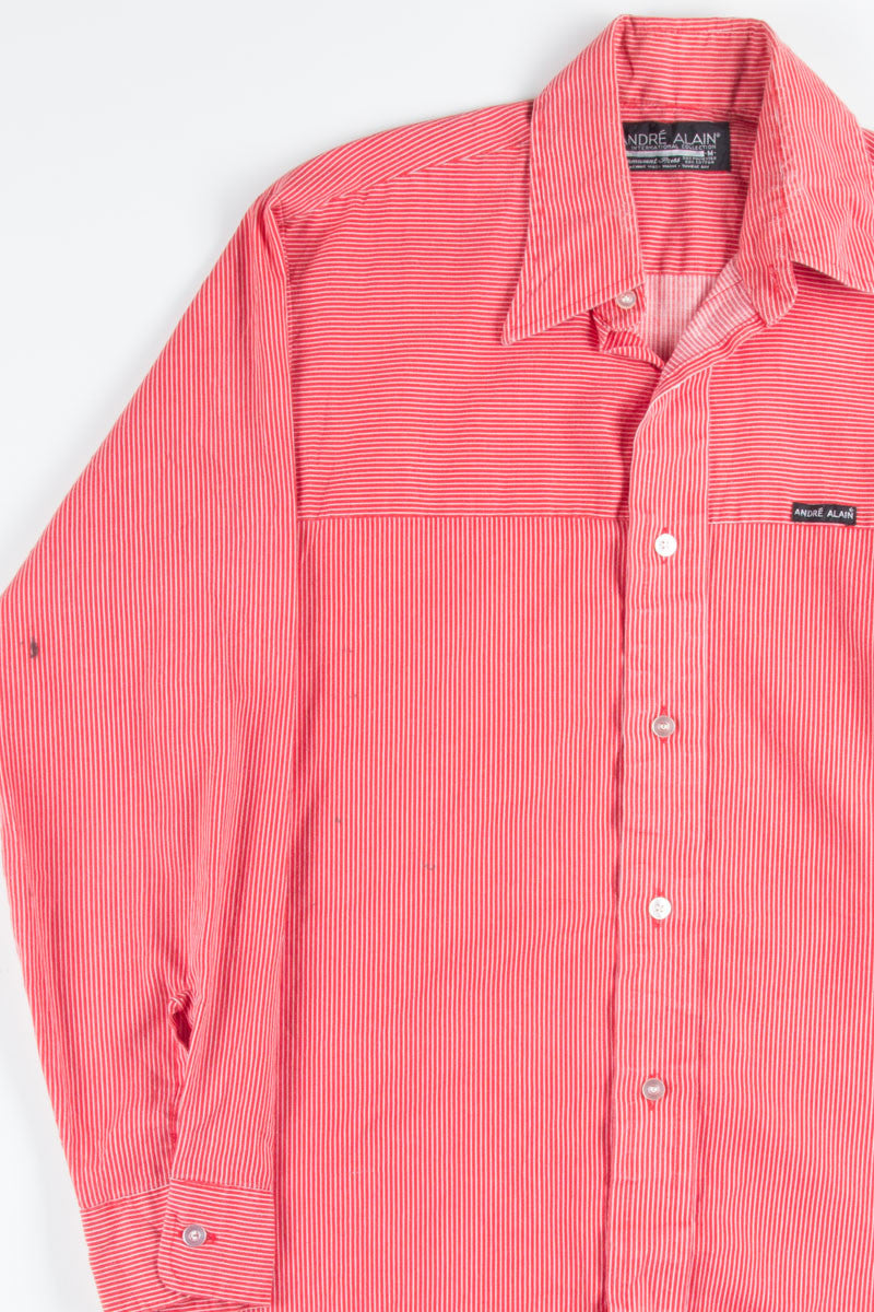 Vintage Red Striped Button Up Shirt