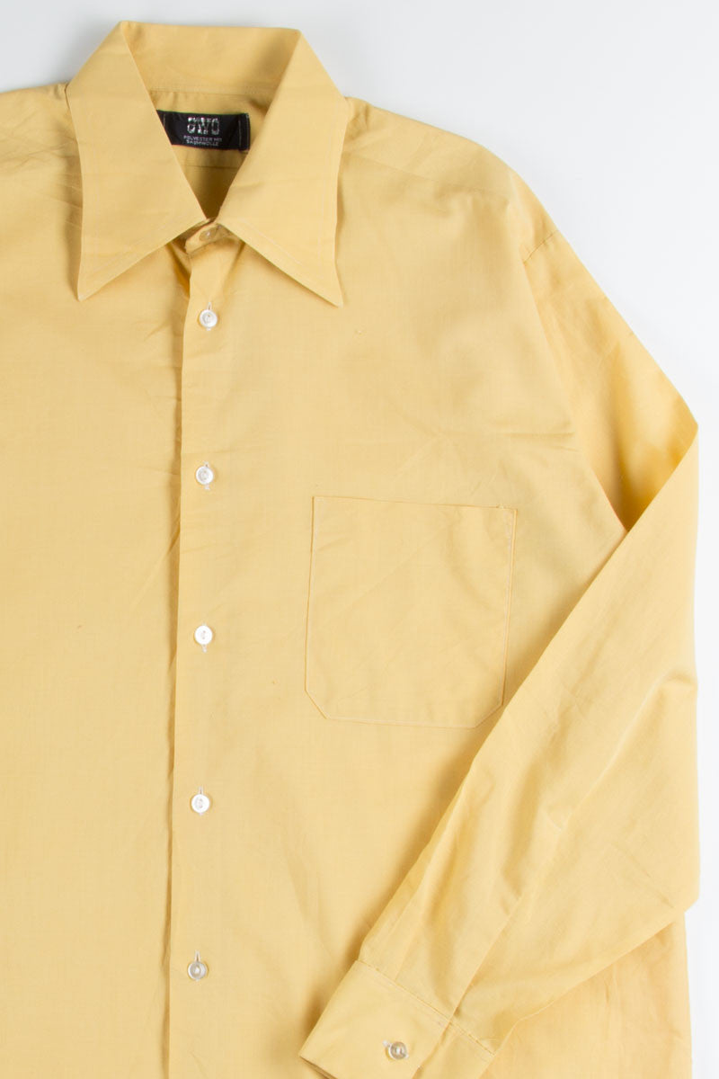 Yellow Butterfly Collar Button Up Shirt 1