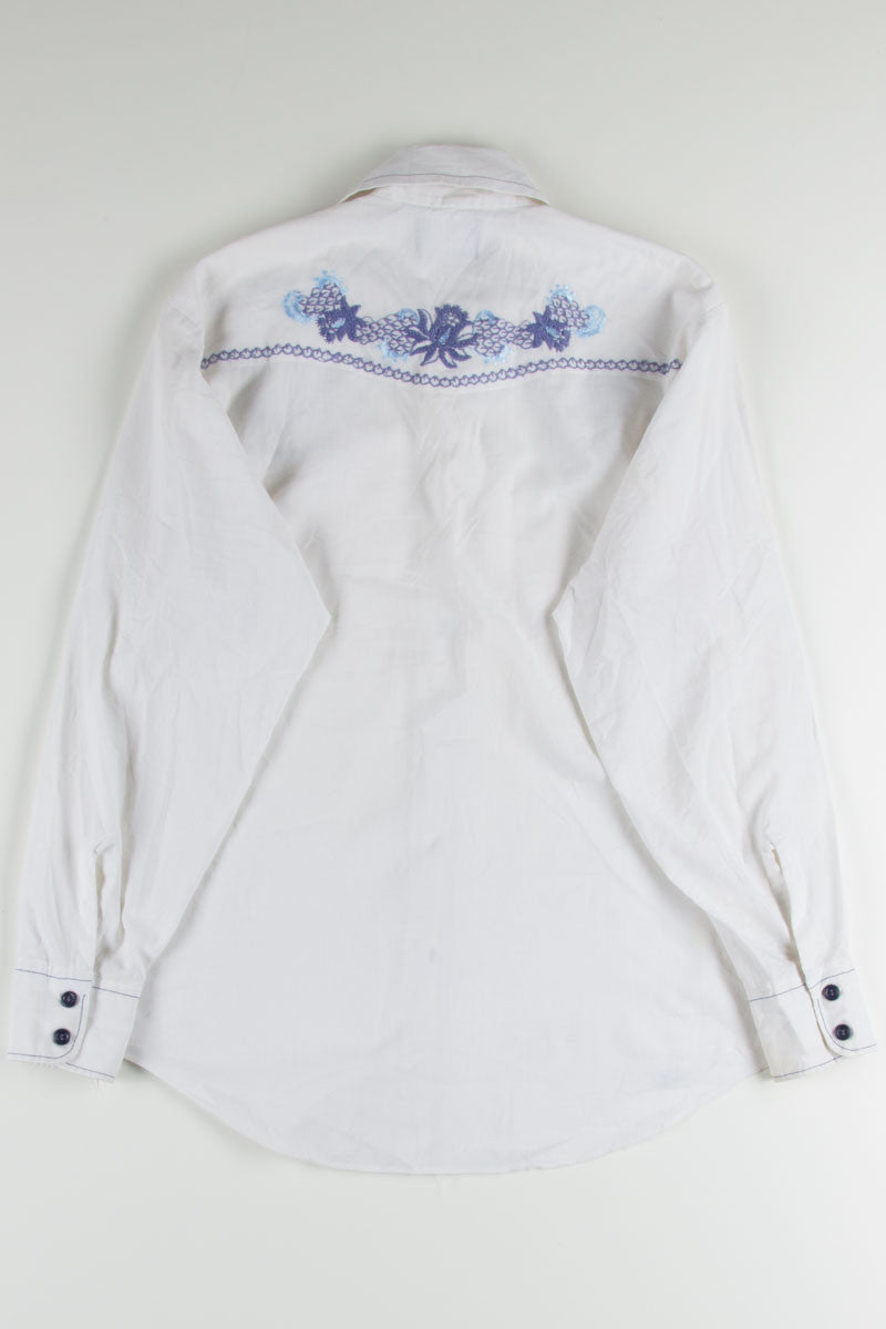 Floral Embroidered Button Up Shirt