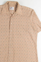 Brown Diamond Patterned Button Up Shirt