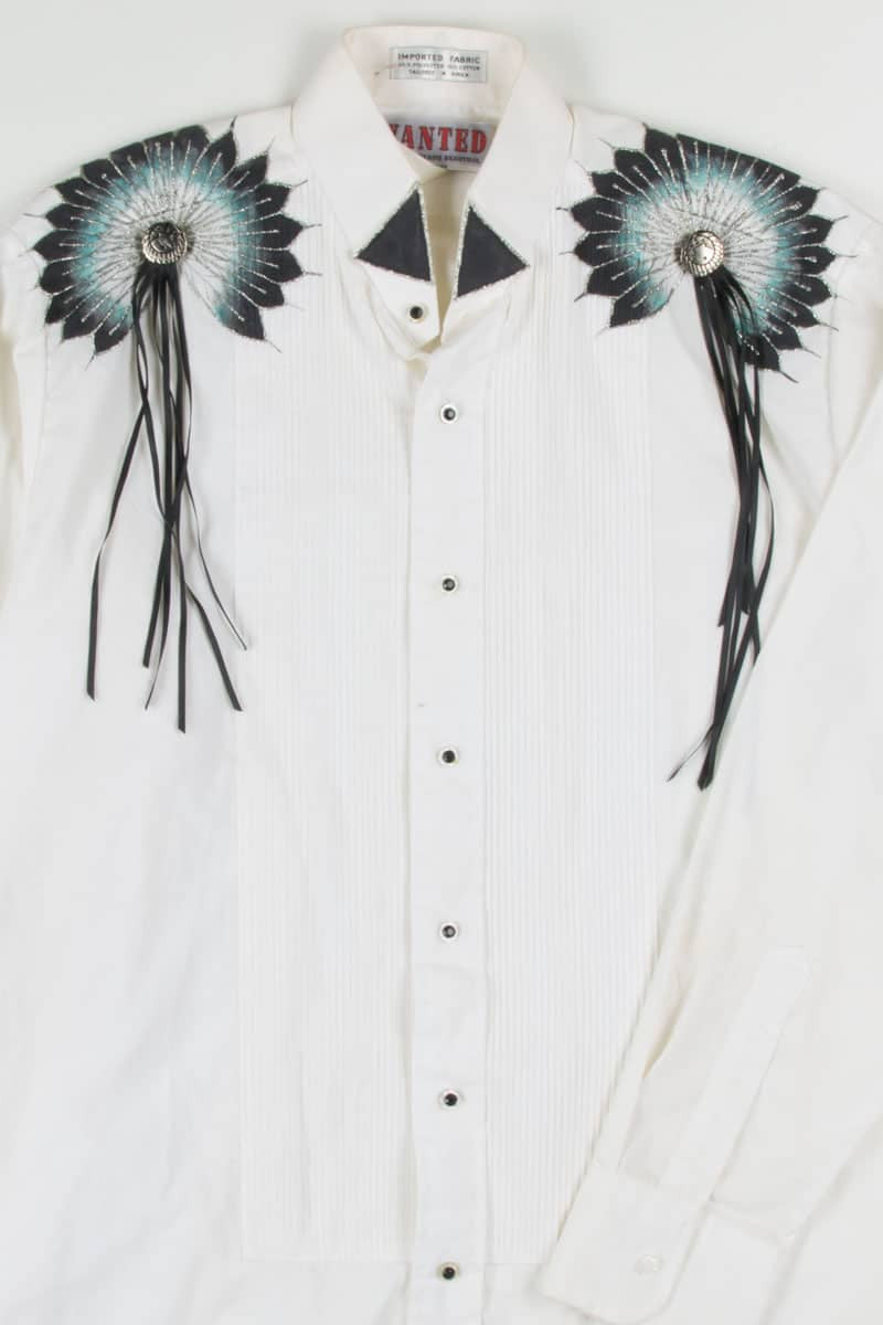 Painted Western Tassle Button Up Shirt