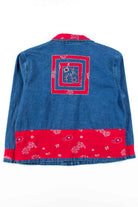 Bandana Print Denim Button Up Shirt