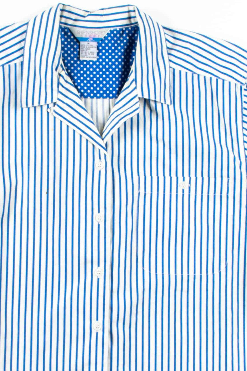Blue Stripes & Polka Dots Button Up Shirt