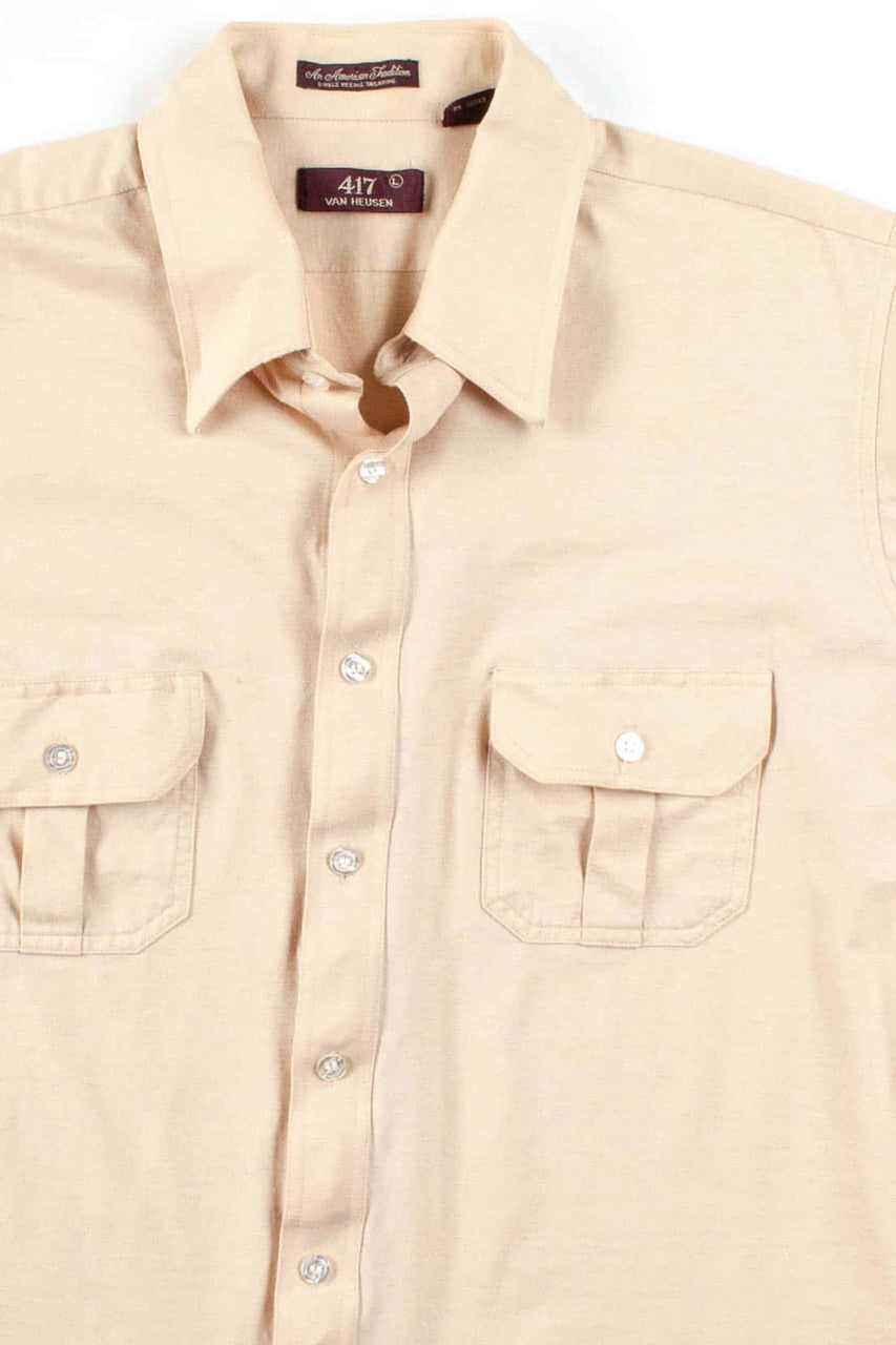 Vintage Tan Button Up Shirt 1