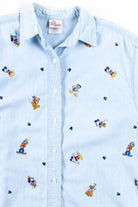 Disney Embroidered Chambray Button Up Shirt