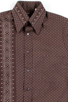 Brown Dot Pattern Button Up Shirt