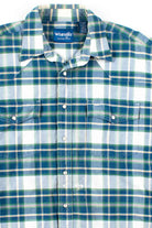 Green Plaid Wrangler Button Up Shirt