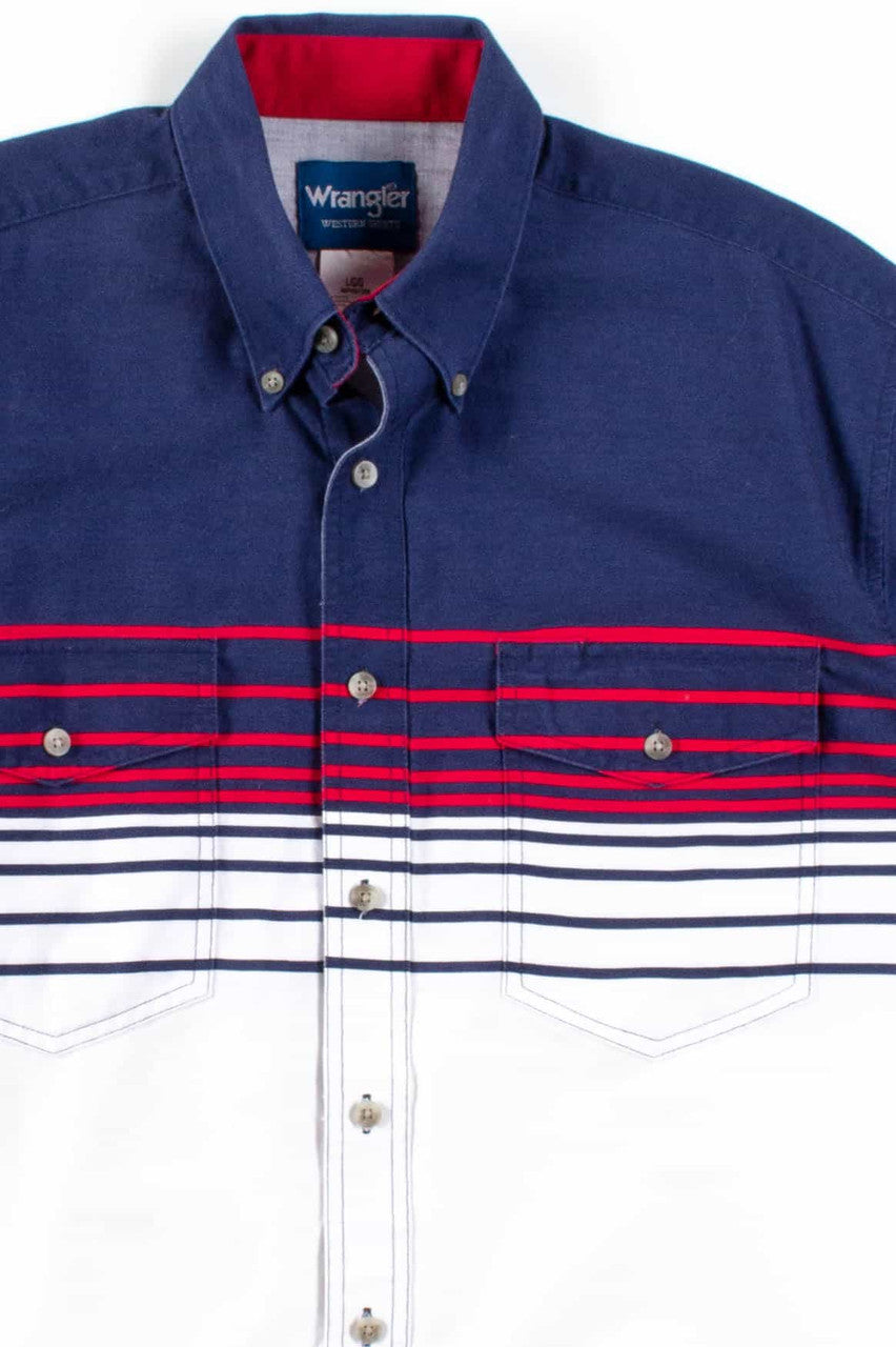 Red White & Blue Wrangler Button Up Shirt