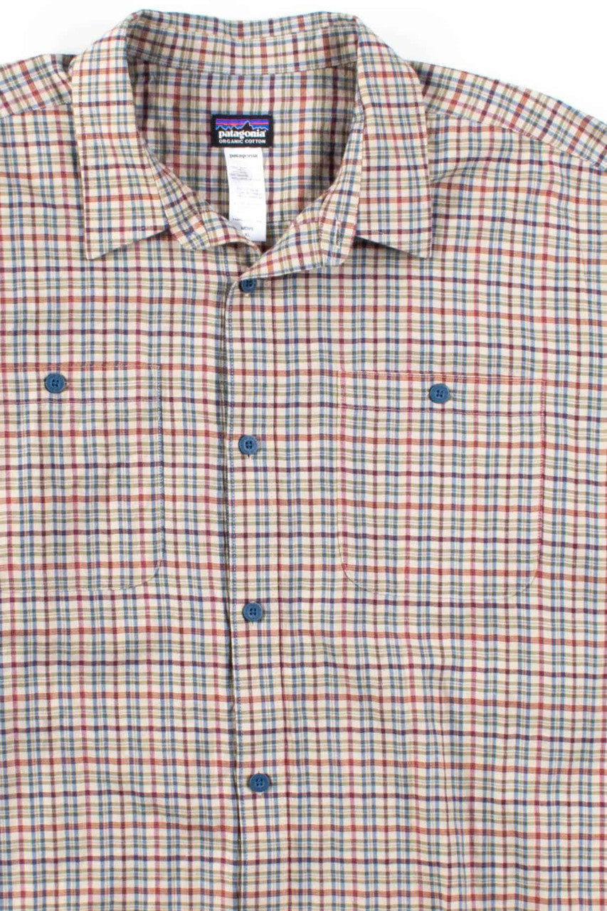 Tan Plaid Patagonia Button Up Shirt