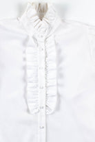 White Ruffled Button Up Shirt
