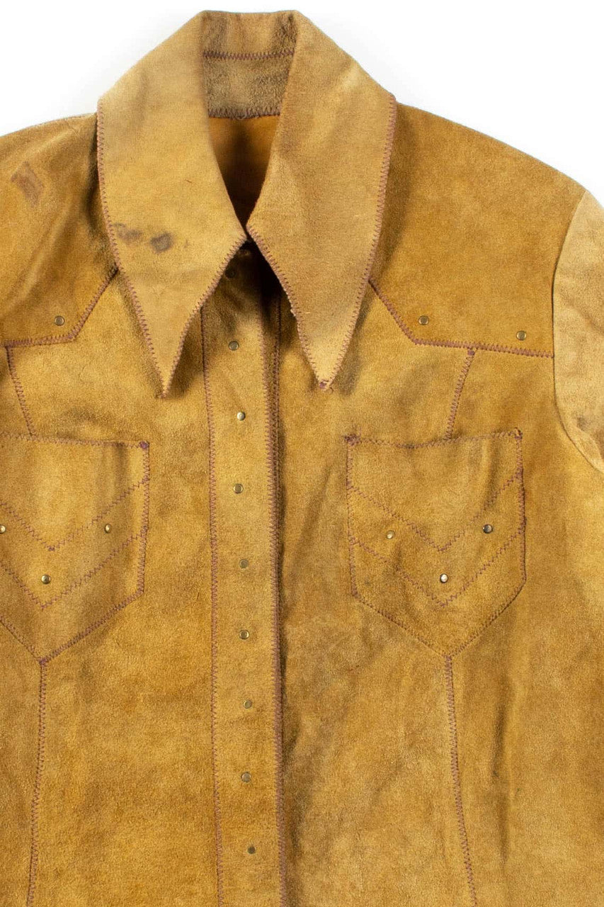 Riveted Suede Button Up Shirt