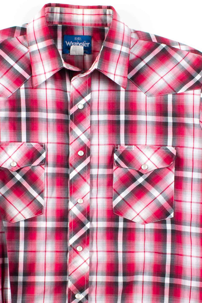 Red Plaid Wrangler Button Up Shirt