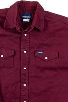 Burgundy Wrangler Denim Work Shirt