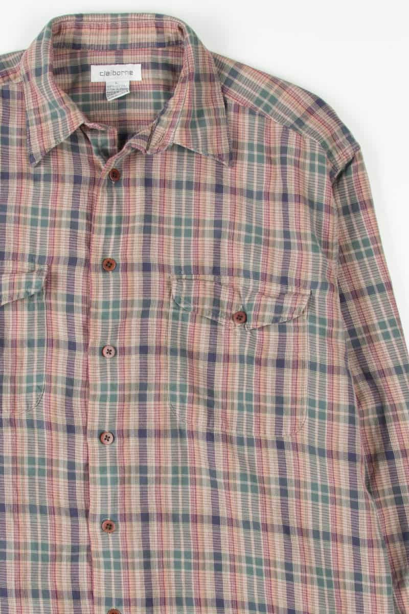 Tan Plaid Button Up Shirt 1