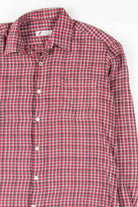 Vintage Red Plaid Button Up Shirt 1