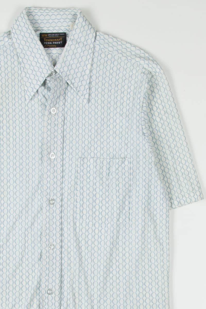 Vintage Circle Pattern Button Up Shirt