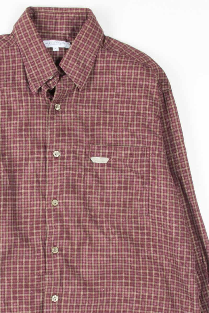 Burgundy Plaid Button Up Shirt 1