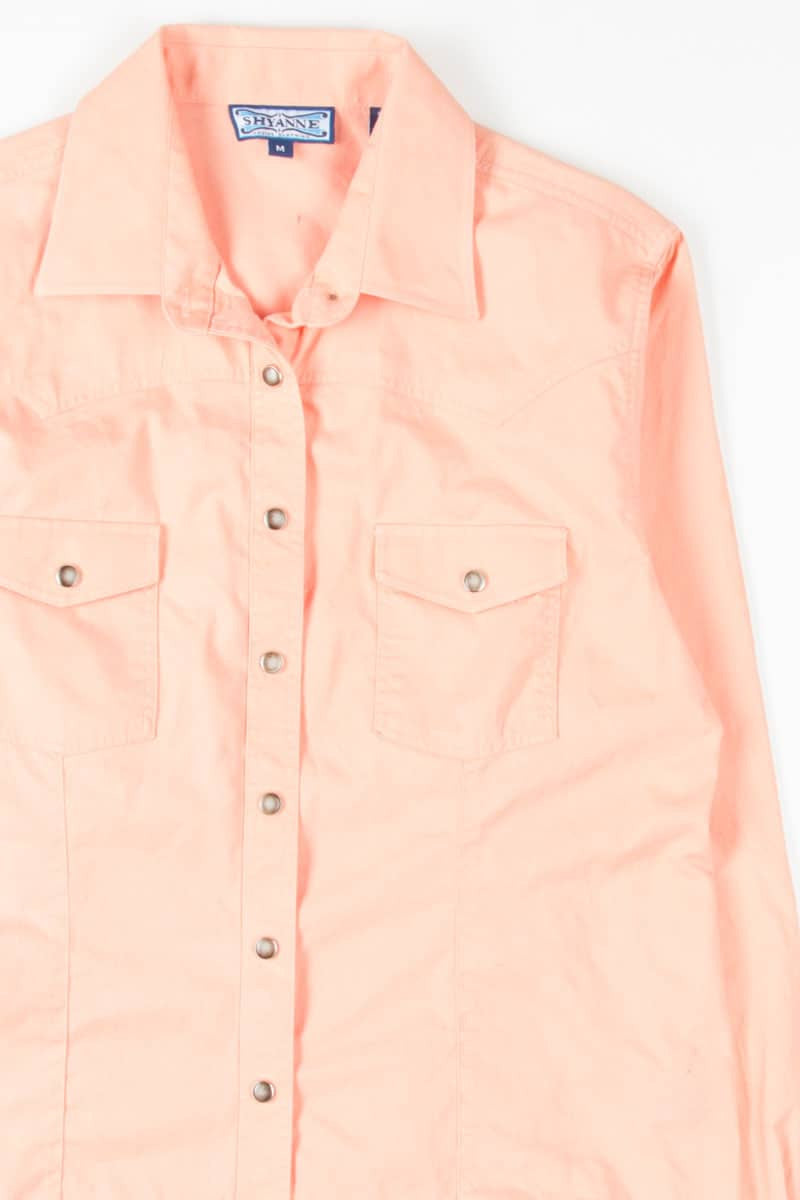 Peach Fitted Button Up Shirt