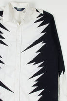 Vintage Western Black & White Zig Zag Button Up Shirt