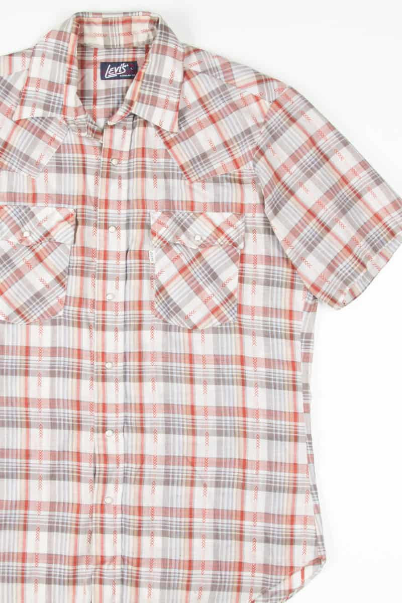 Vintage Levi's Western Red Plaid Button Up Shirt