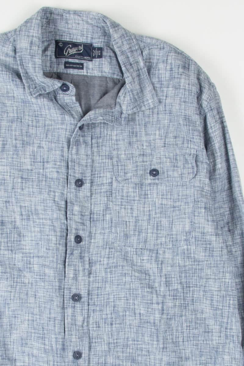 Blue Knit Button Up Shirt