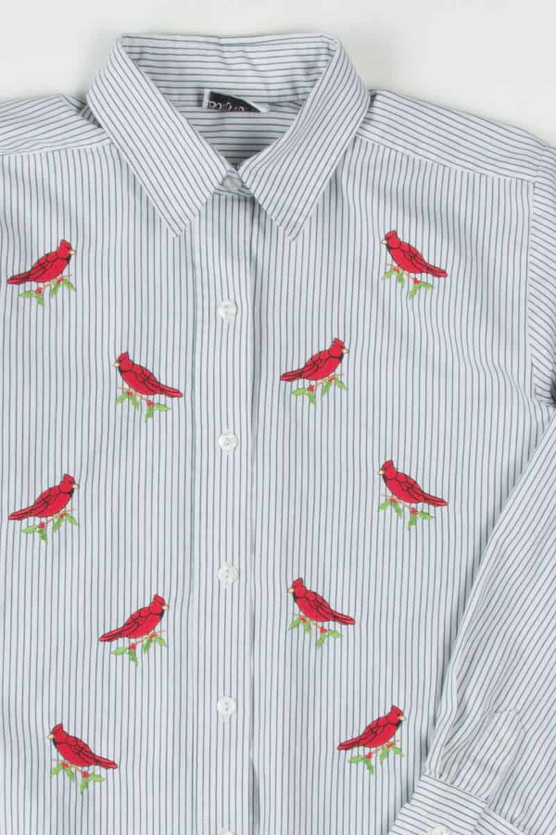 Christmas Cardinals Button Up Shirt
