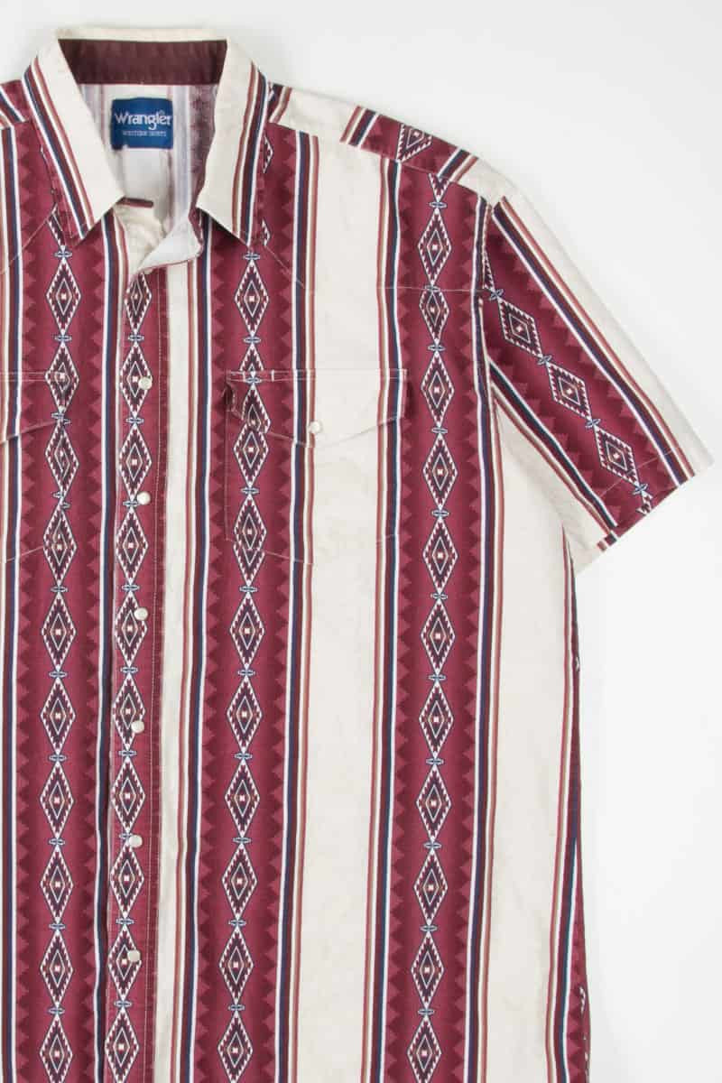 Vintage Burgundy Western Wrangler Button Up Shirt