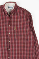 Burgundy Plaid Columbia Button Up Shirt