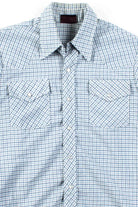 Blue Plaid Snap Button Up Shirt