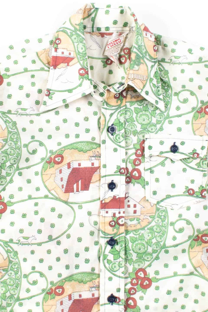 Vintage Farms & Clover Button Up Shirt
