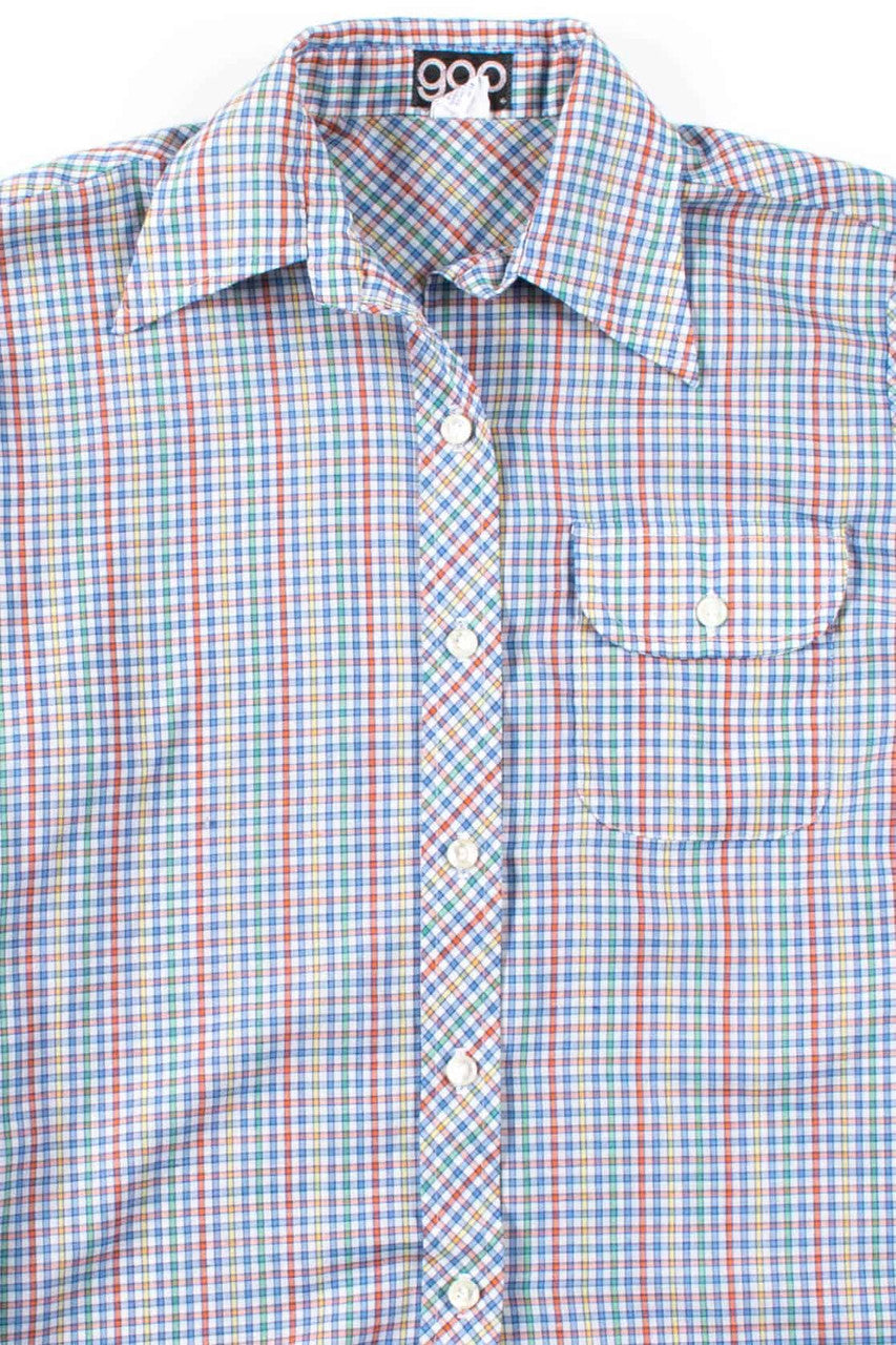 Vintage Gap Rainbow Plaid Button Up Shirt