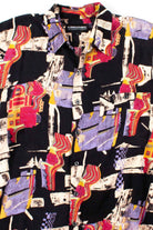 Black Checker Abstract Button Up Shirt